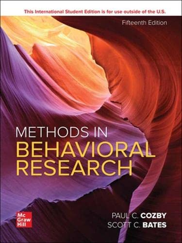 Version 1.0.0 Methods in Behavioral Research 15th Edition ISE - Image 1