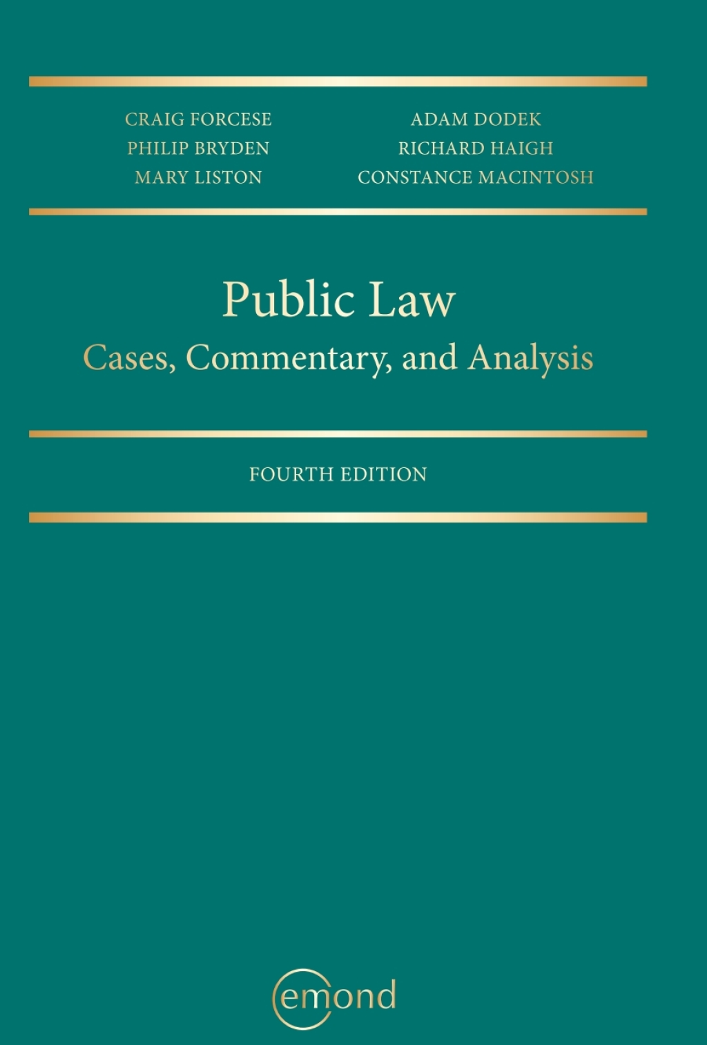 9781772556124.jpg Public Law - Cases, Commentary, and Analysis 4th Edition - Image 1